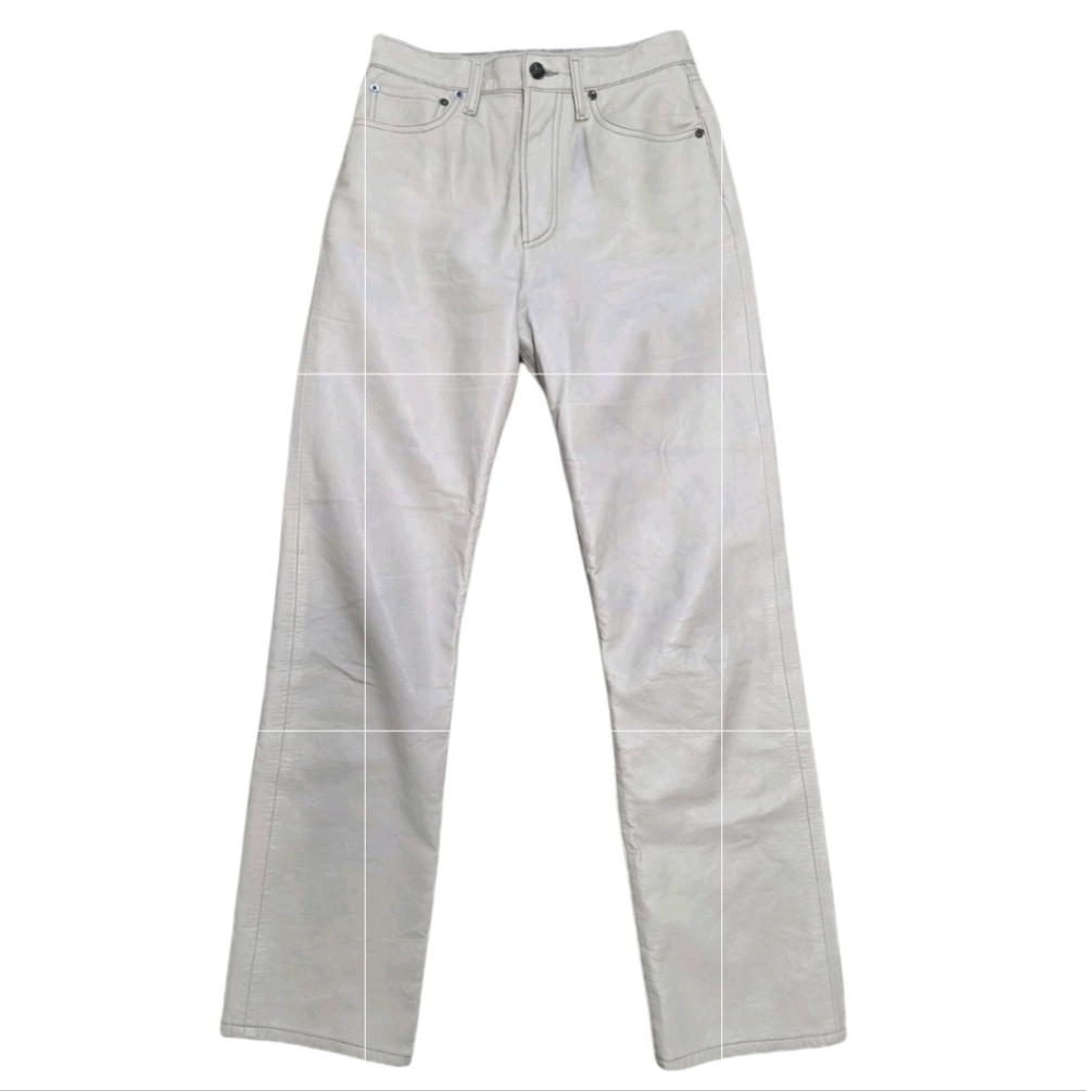 Agolde Recycled Leather 90s Pants Women’s 25 Pinch Waist High Rise Powder White